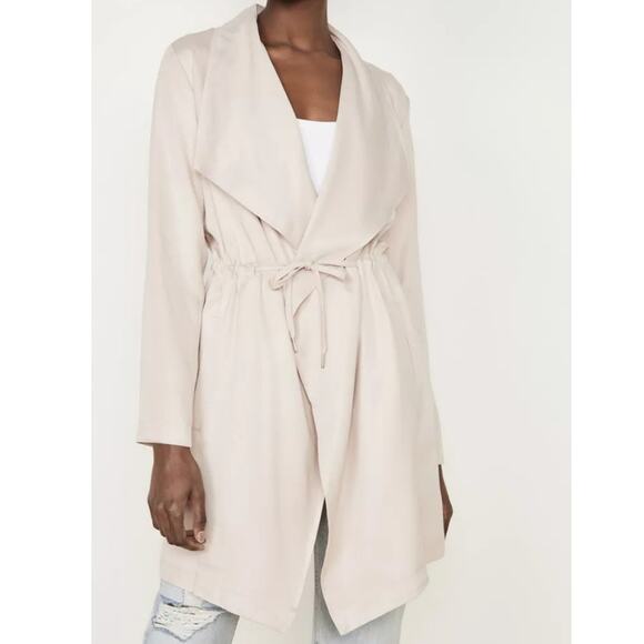BB Dakota NWT Mauve Rose Size Small Drape Lightweight Travel Jacket Tie Waist - Picture 1 of 7